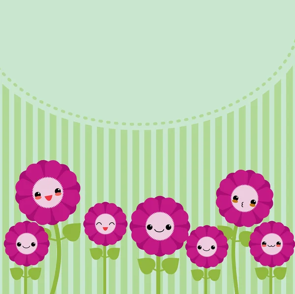 Patroon met cartoon bloemen — Stockvector