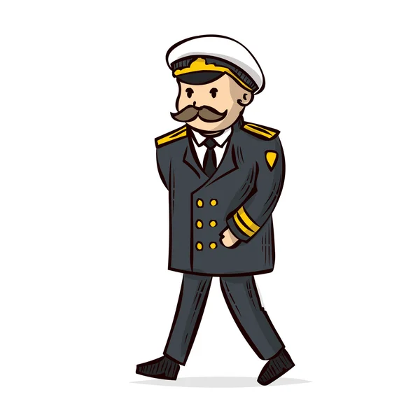 Oficial naval de dibujos animados. Almirante. — Archivo Imágenes Vectoriales