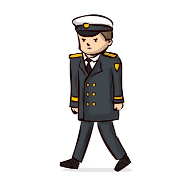 Çizgi film deniz subayı. Kaptan