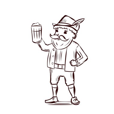 Geleneksel Bavyera kostüm komik adam