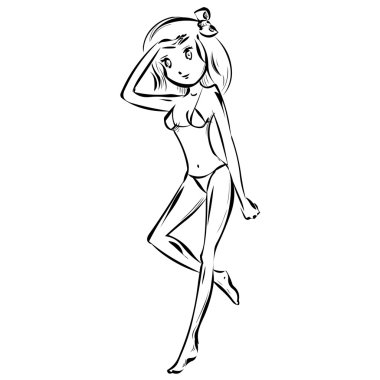 bikinili güzel sarışın kadın