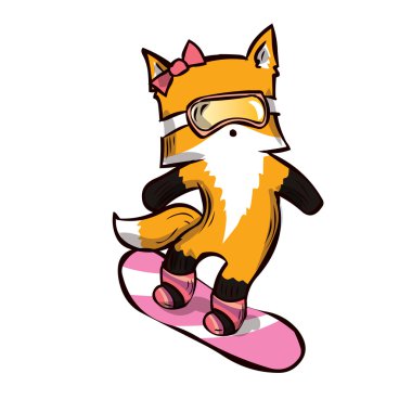 Şirin fox snowboarder.