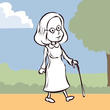 Yaşlı kadın çizgi film karakteri