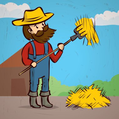 Çiftçi saman hareketli çizgi film