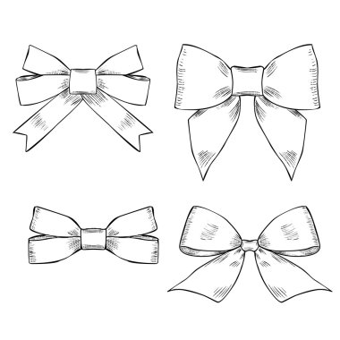 Kırmızı hediye yay şeritler set