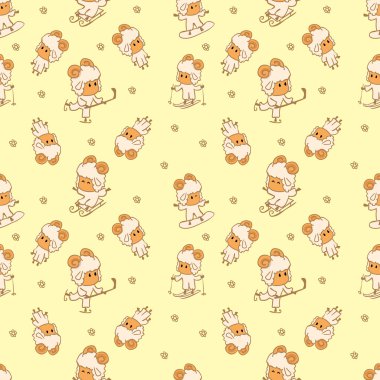 Sevimli küçük kuzu ile Seamless Modeli