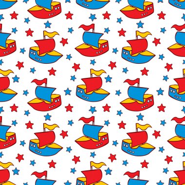 oyuncak tekneler ile desen