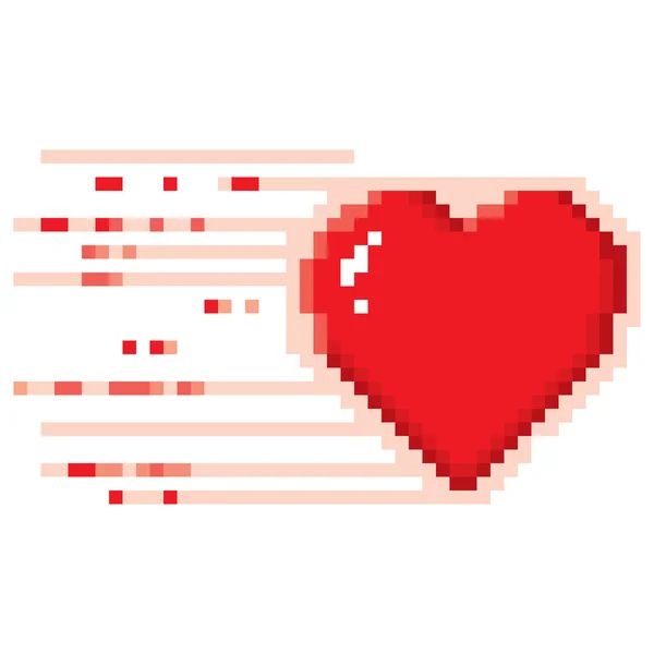 Pixel piros szív — Stock Vector