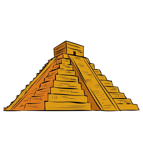 Elle çizilmiş Maya piramit — Stok Vektör
