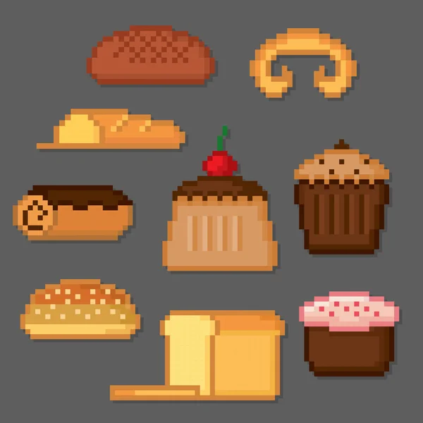 Conjunto de iconos de panadería y pastelería — Vector de stock