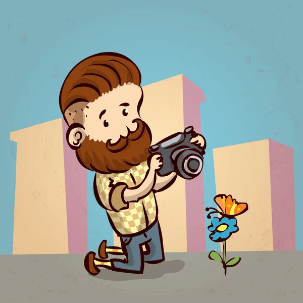 Cartoon hipster scheuten bloem — Stockvector