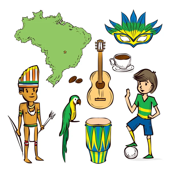巴西文化符号集 — 图库矢量图片