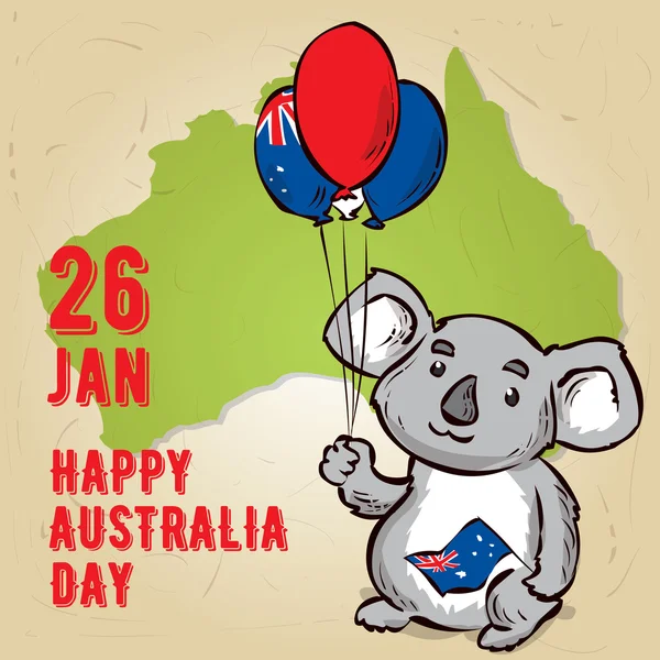 Australien-Grußkarte mit Koala — Stockvektor