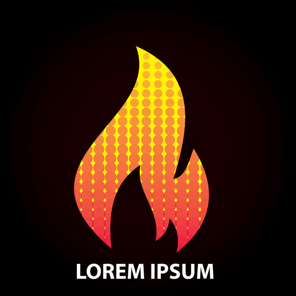 Fire Flame  logo design template. 