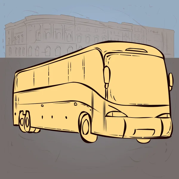 Autobús moderno dibujado a mano . — Vector de stock