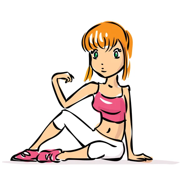 Cartoon junge Fitness-Frau — Stockvektor