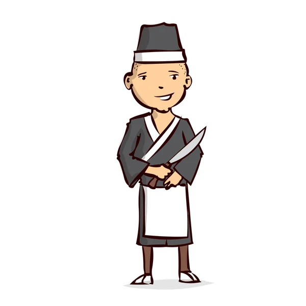 Смешной японский суши-шеф — стоковый вектор