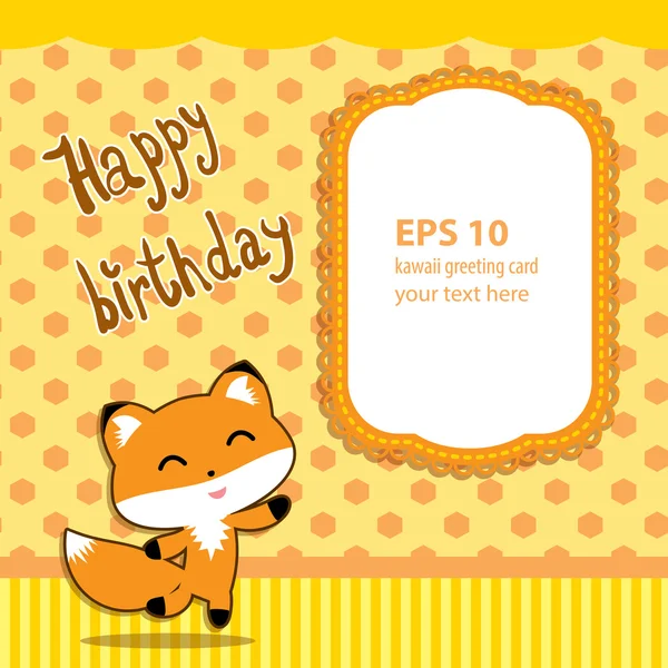 Kawaii style birthday card — Stock Vector