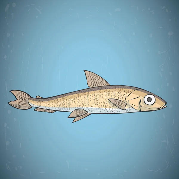 Handgezeichneter Schmelzfisch — Stockvektor