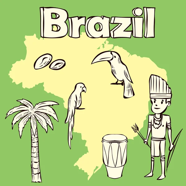 Brasil cultura símbolo conjunto — Archivo Imágenes Vectoriales