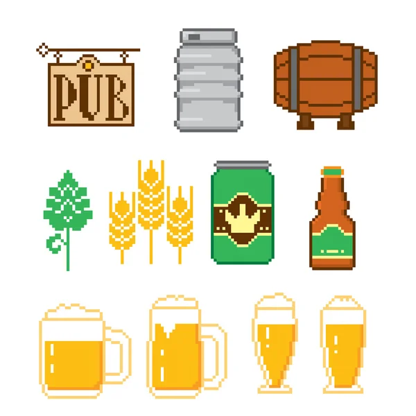 Ensemble d'icônes de bière . — Image vectorielle