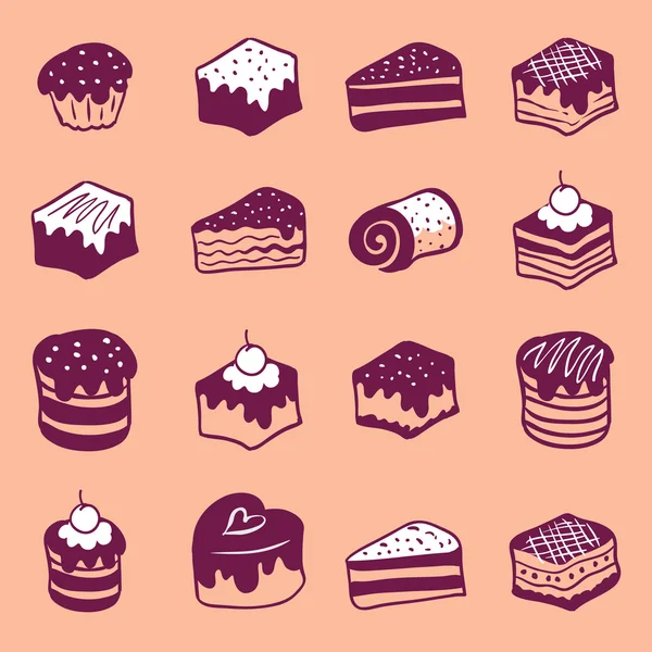 Кексы и десерт — стоковый вектор