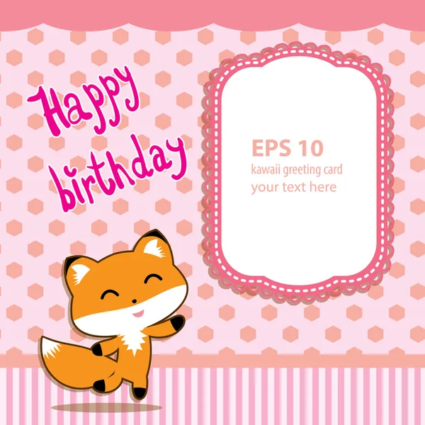 Kawaii style birthday card — Stock Vector