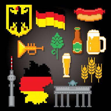 Alman kültürü sembolleri Icons set