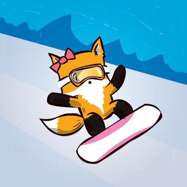 Şirin fox snowboarder.