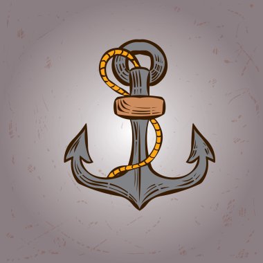 Anahattı hazırlanmış el çekilmiş eski çapa