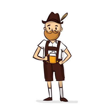 Geleneksel Bavyera kostüm komik adam
