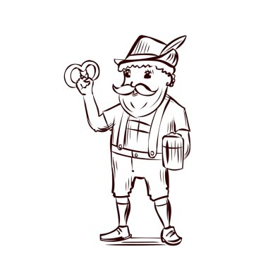 Geleneksel Bavyera kostüm komik adam