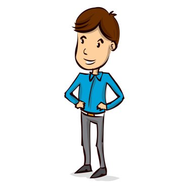 Çizgi film hasta genç işadamı