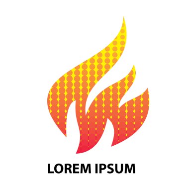 Ateş alevi logosu tasarım şablonu. 