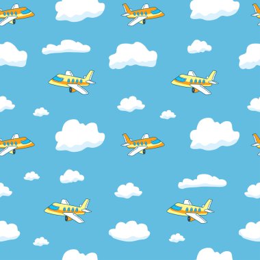 Model uçaklar ve bulutlar. 
