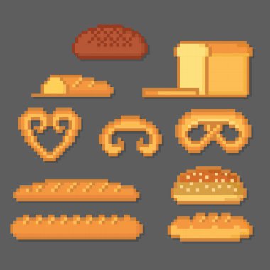 Ekmek ve pasta Icons set