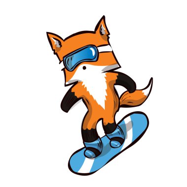 Şirin fox snowboarder.