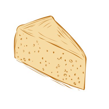 Elle çizilmiş parça peynir