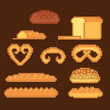 Ekmek ve pasta Icon set. 