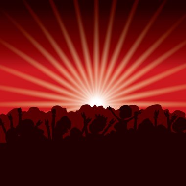 Müzikal konser siluetleri