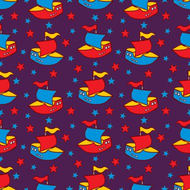 oyuncak tekneler ile desen