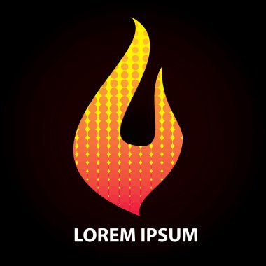 Ateş alevi logosu tasarım şablonu. 
