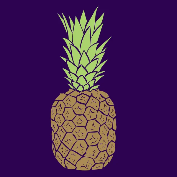 Stor mogen ananas — Stock vektor