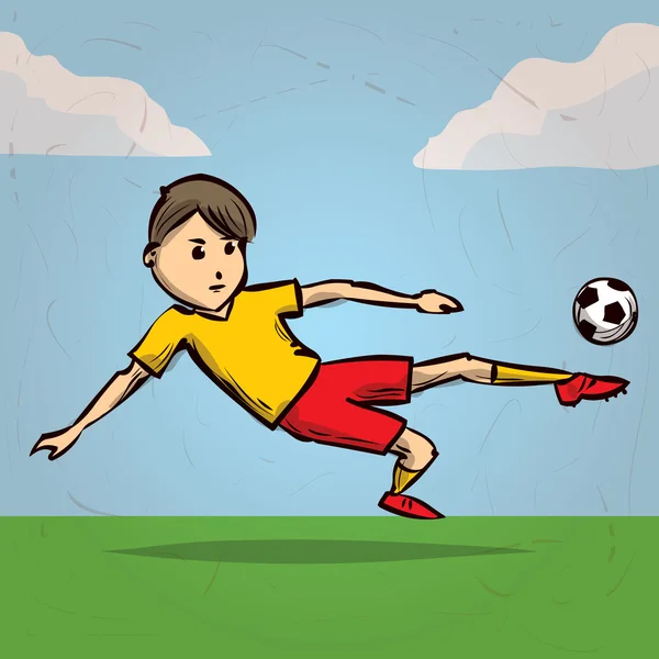 Jugador de fútbol de dibujos animados — Vector de stock