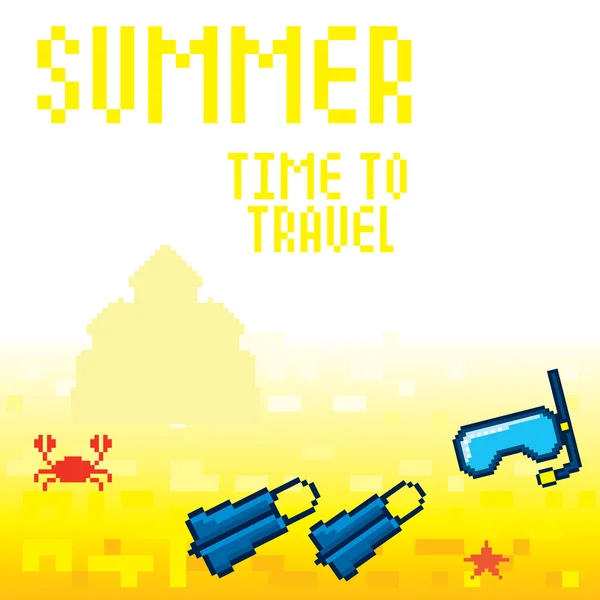 Zomervakantie pixelart — Stockvector