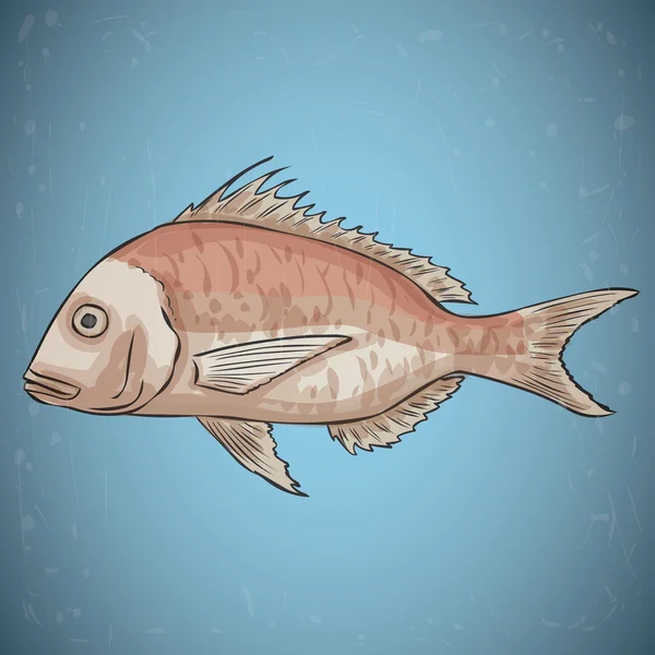 Seabream sumergido en el océano — Vector de stock