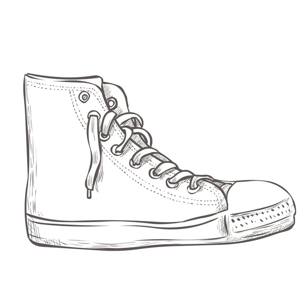 Outlined vintage sneakers — Stock Vector