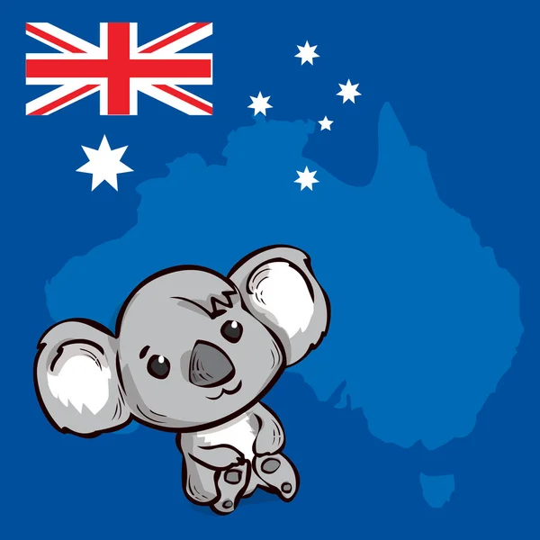 Australien-Grußkarte mit Koala — Stockvektor