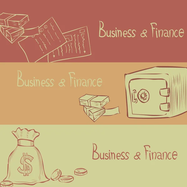 Ensemble de bannières de trading financier . — Image vectorielle