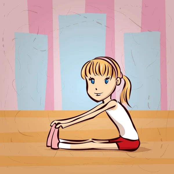 Cartoon junge Fitness-Frau — Stockvektor